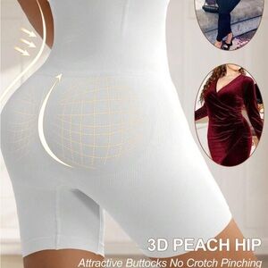 Plus Size Shaping Shorts Seamless Tummy Control Pants White